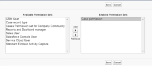  Select the Created permission set and save.