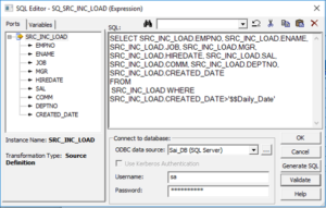 informatica power Center - SQL Editor
